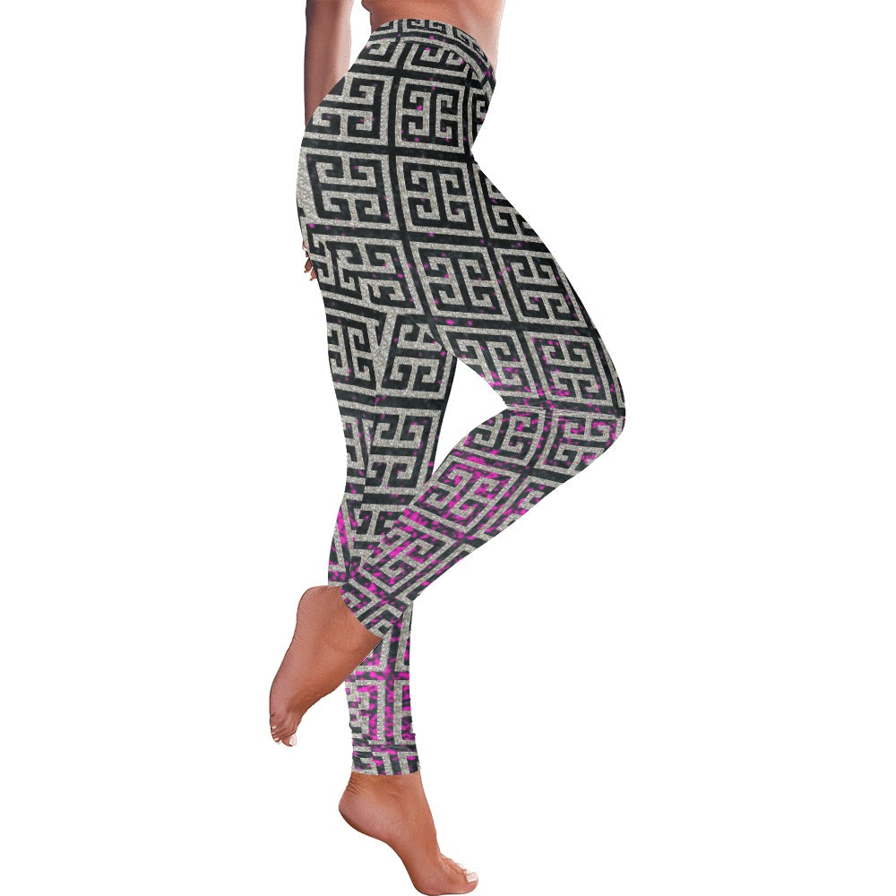 kokorepublic Women's  All-Over Low Rise Leggings (Model L05)