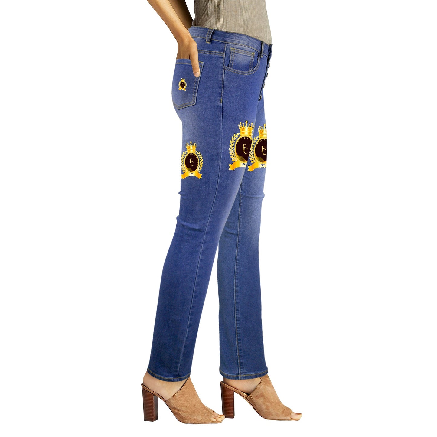 kokorepublic Women's Jeans (Front&Back Printing)