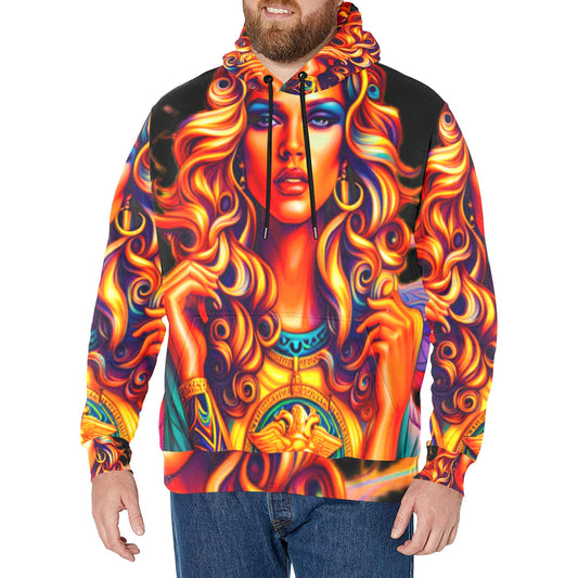 Men's Long Sleeve Fleece Hoodie (H55)