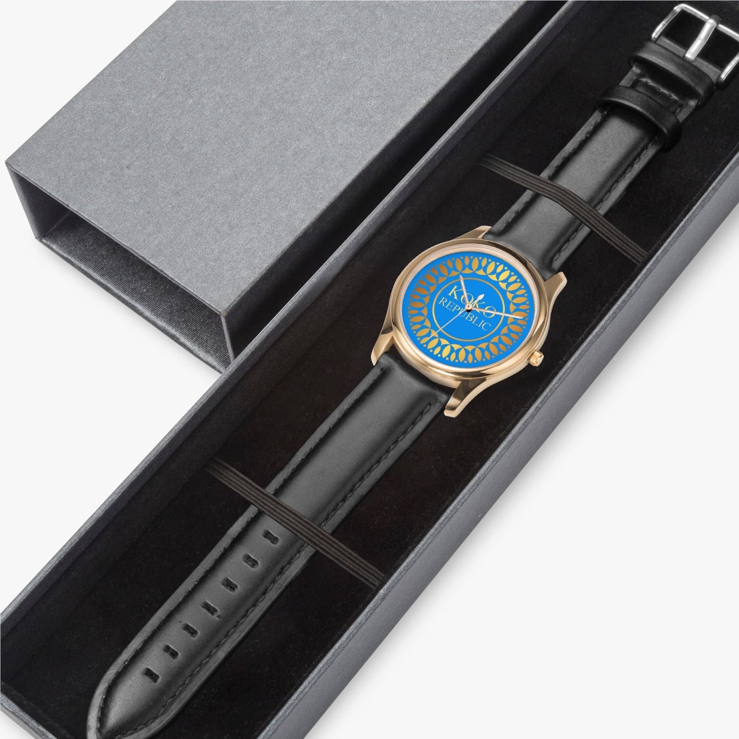 kokorepublic 150. Stylish Leather Strap Classic Quartz Watch (Gold)