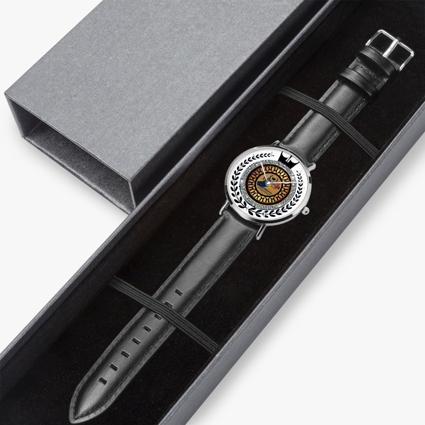 kokorepublic 165. Hot Selling Ultra-Thin Leather Strap Quartz Watch (Silver With Indicators)