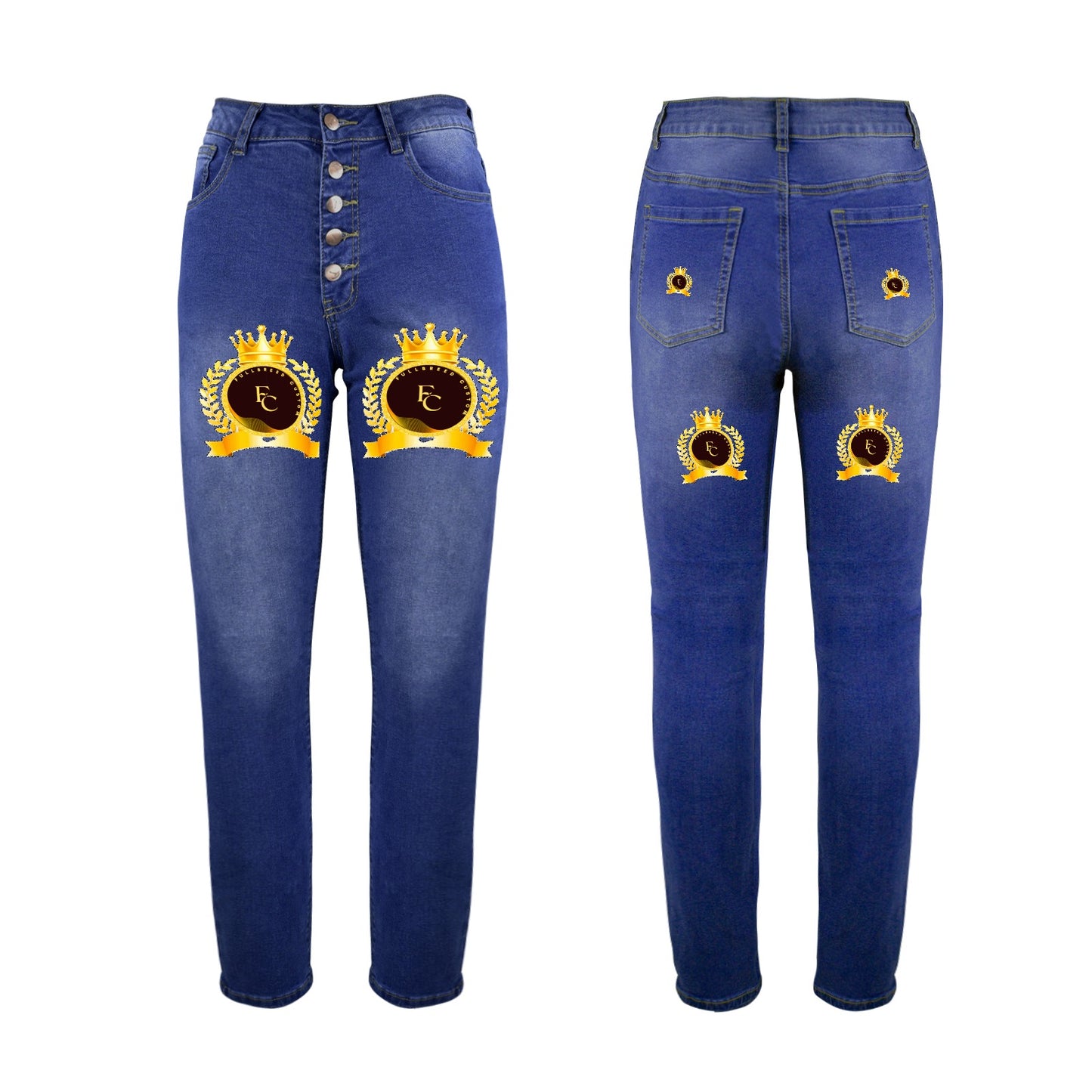 kokorepublic Women's Jeans (Front&Back Printing)
