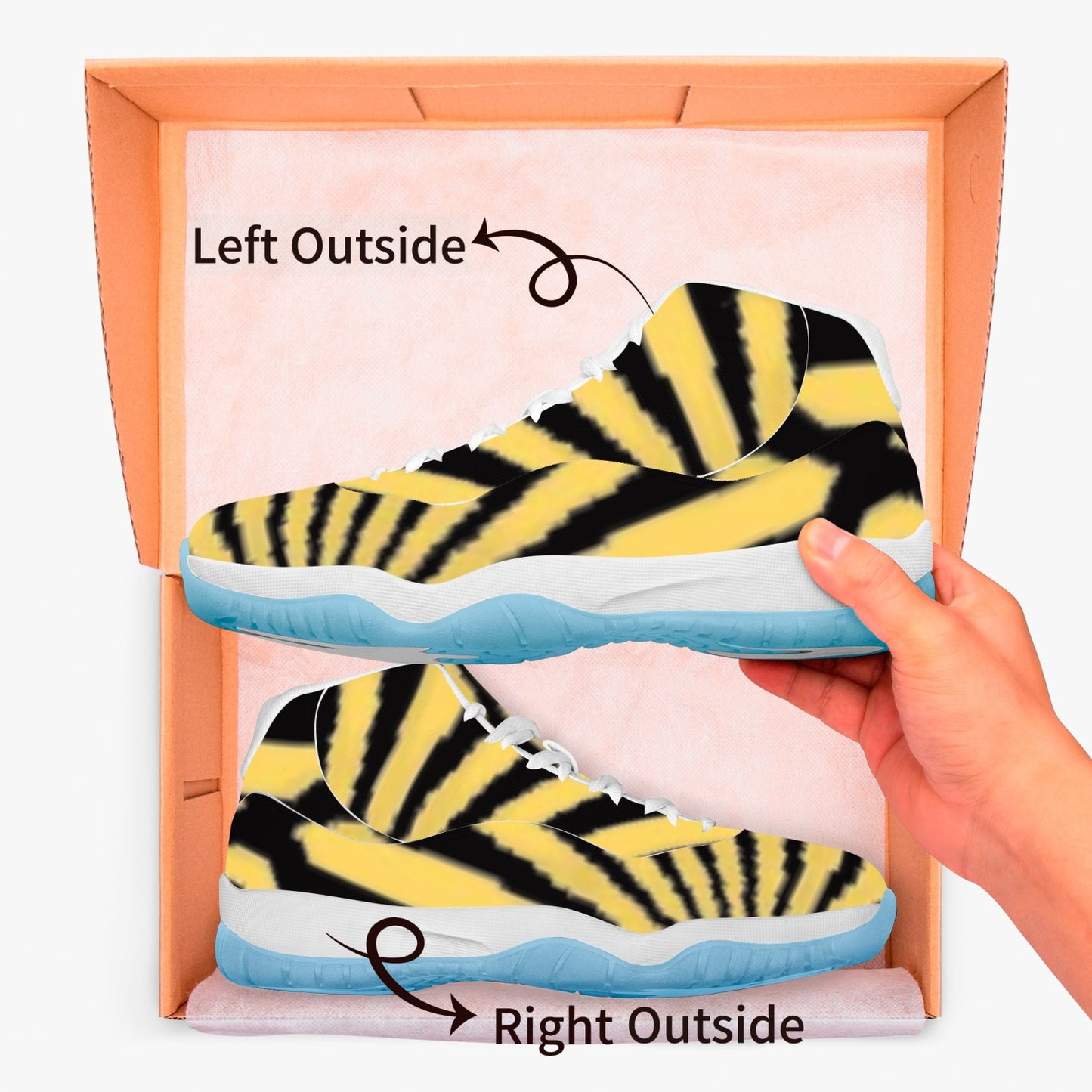 522.  AJ11 Basketball Sneakers -Blue Sole