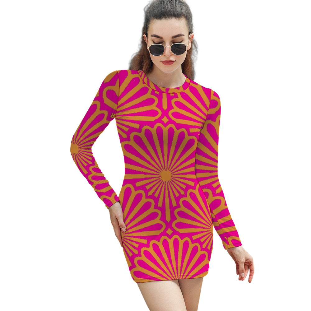 kokorepublic Women's Elegant Long Sleeve Skinny Dress