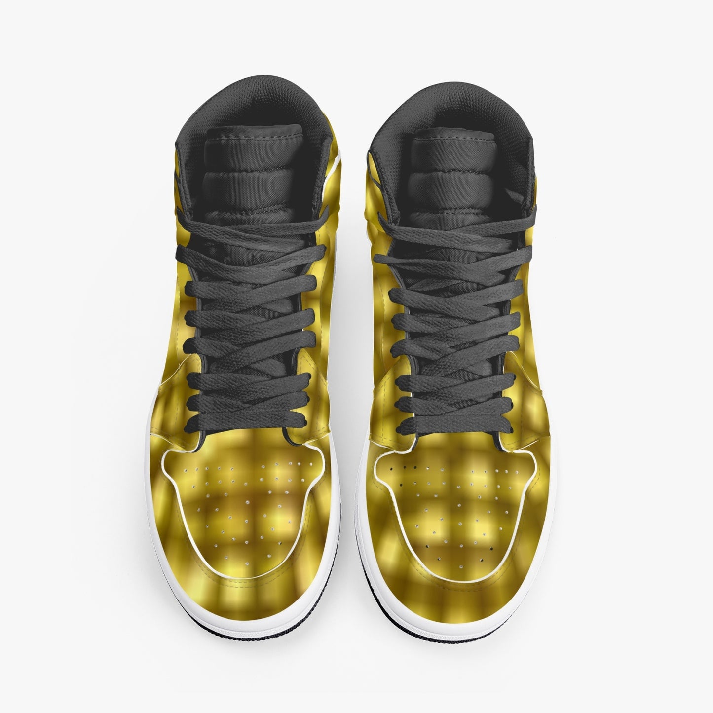 352. AJ1 Black High-Top Leather Sneakers