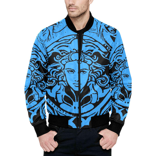 kokorepublic Men's All Over Print Quilted Bomber Jacket(Model H33)