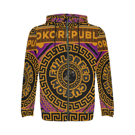 Men's All Over Print Full Zip Hoodie (Model H14)