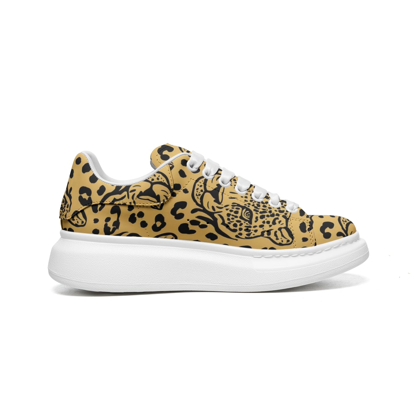 fullbreedcustom Unisex Non Slip Lace Up Faux Leather Sneakers