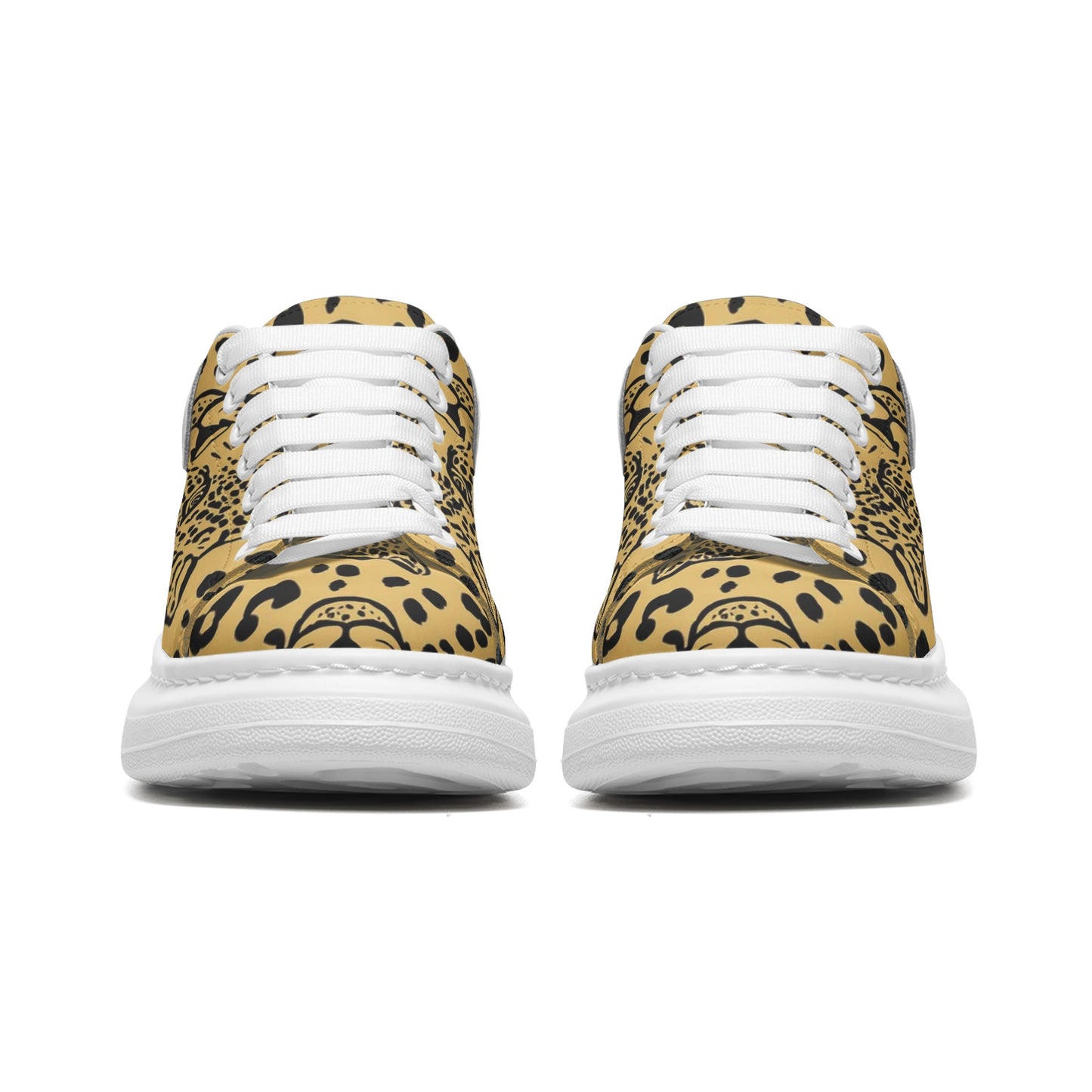 fullbreedcustom Unisex Non Slip Lace Up Faux Leather Sneakers