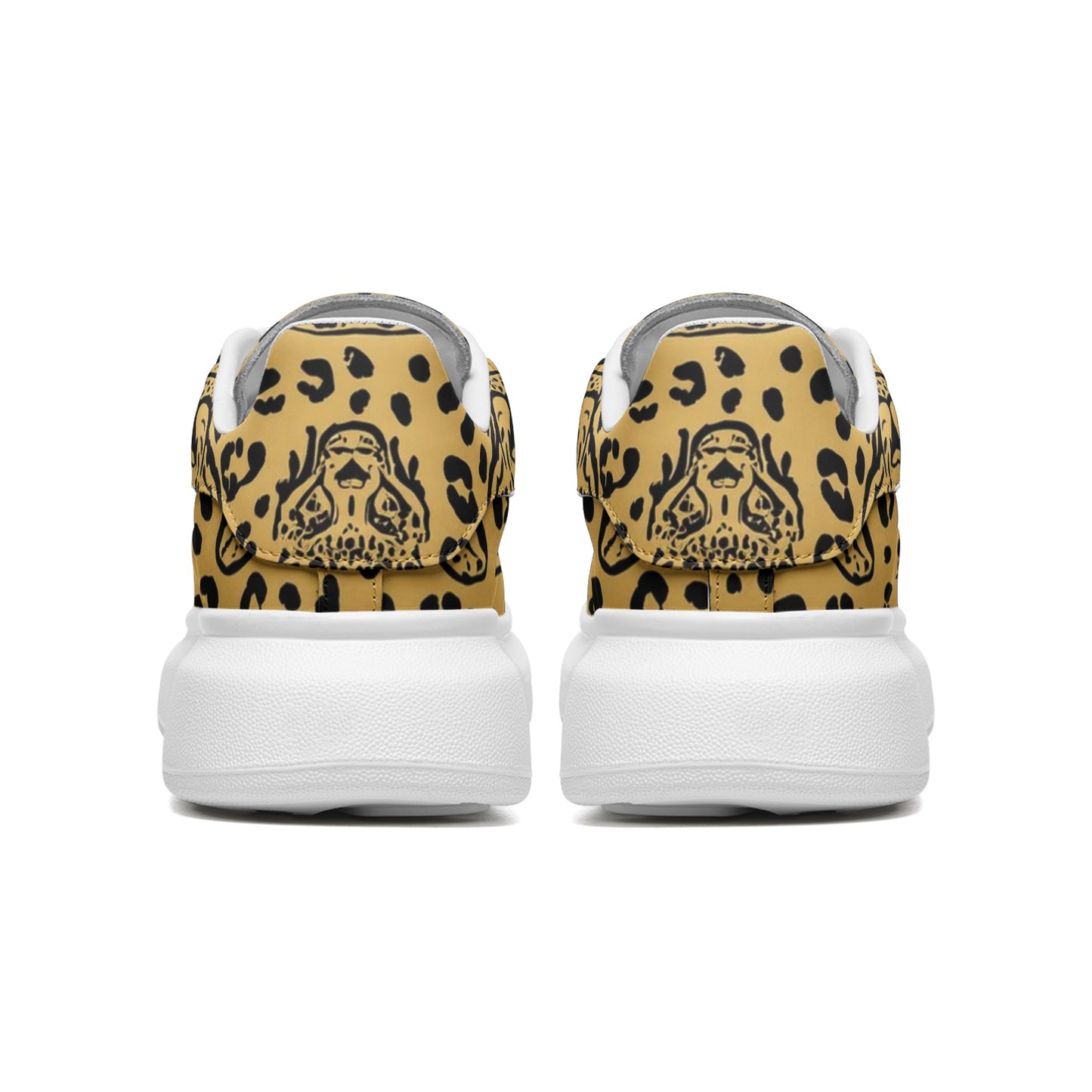 fullbreedcustom Unisex Non Slip Lace Up Faux Leather Sneakers