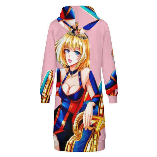 Women's full print long Hoodie