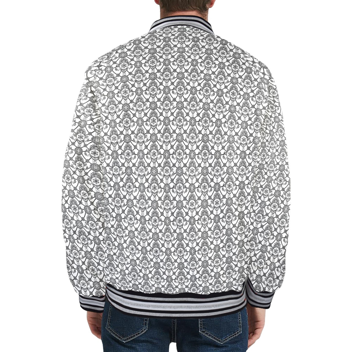 kokorepublic  New Men's Striped Trim Bomber Jacket
