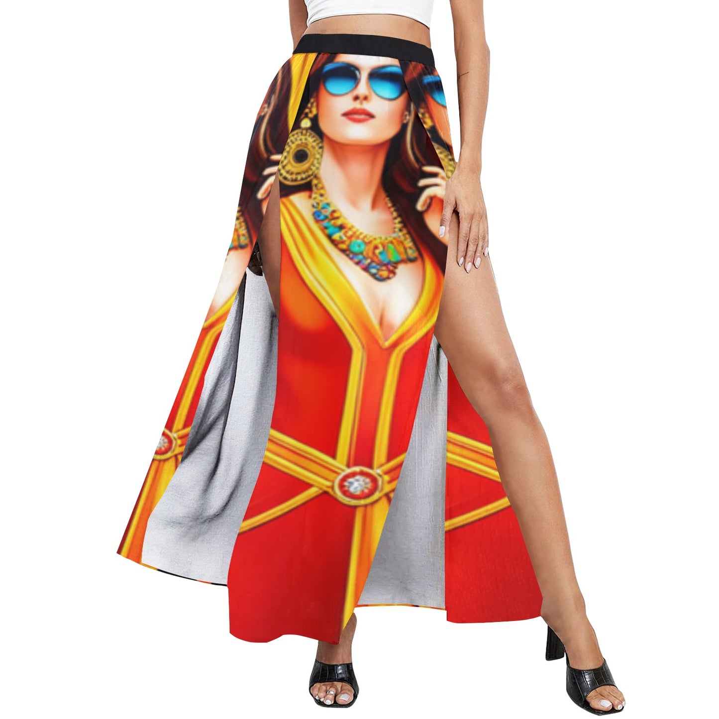 kokorepublic Women's High Slit Long Beach Dress (S40)