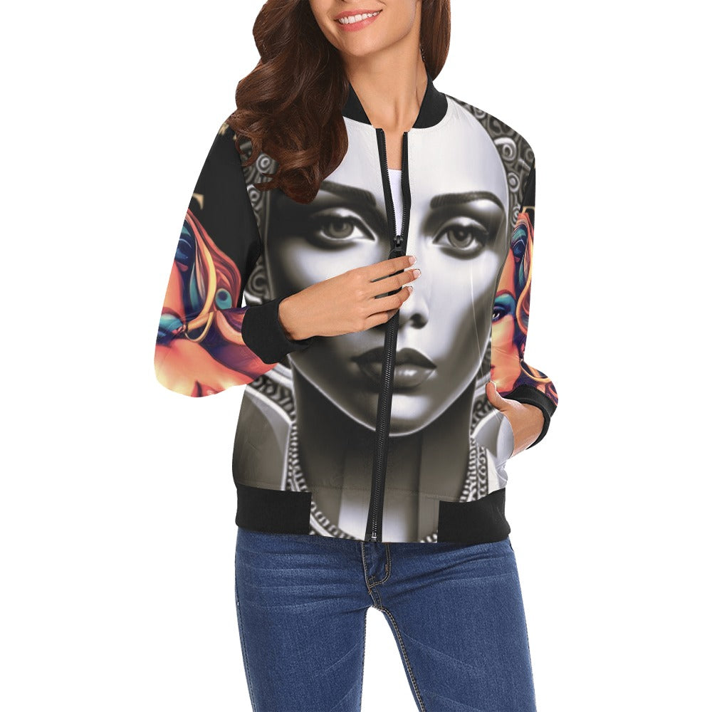 kokorepublic Print Bomber Jacket for Women ( H19)