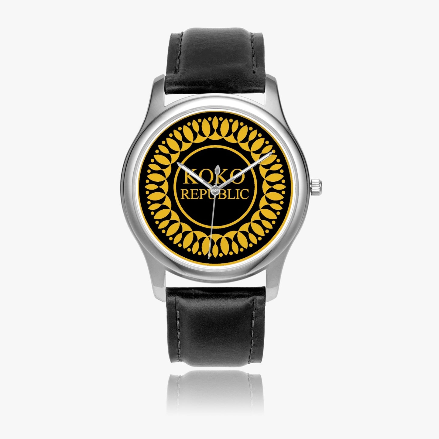 kokorepublic 152. Stylish Leather Strap Classic Quartz Watch (Silver)