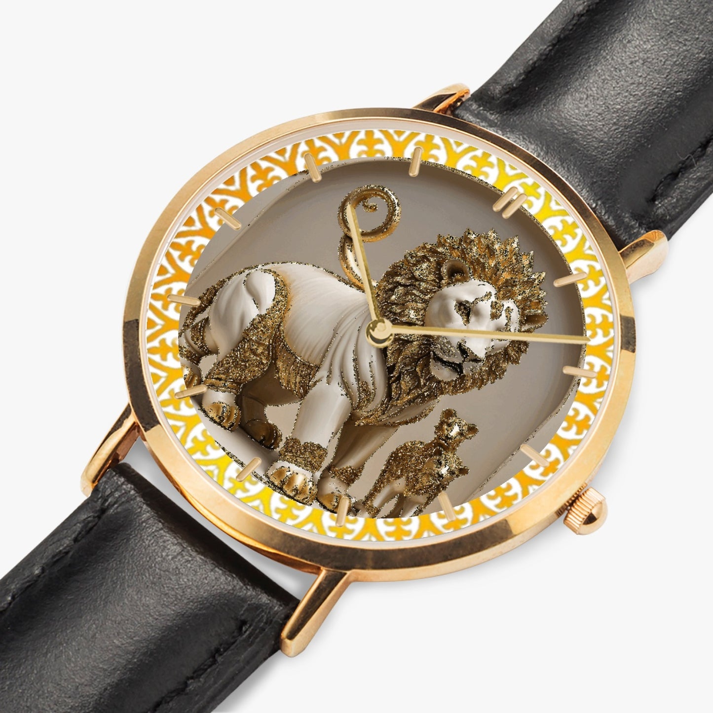 164. Hot Selling Ultra-Thin Leather Strap Quartz Watch (Rose Gold With Indicators)
