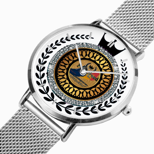 kokorepublic 165. Hot Selling Ultra-Thin Leather Strap Quartz Watch (Silver With Indicators)