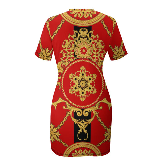 White Crew Neck Short Sleeve Dress