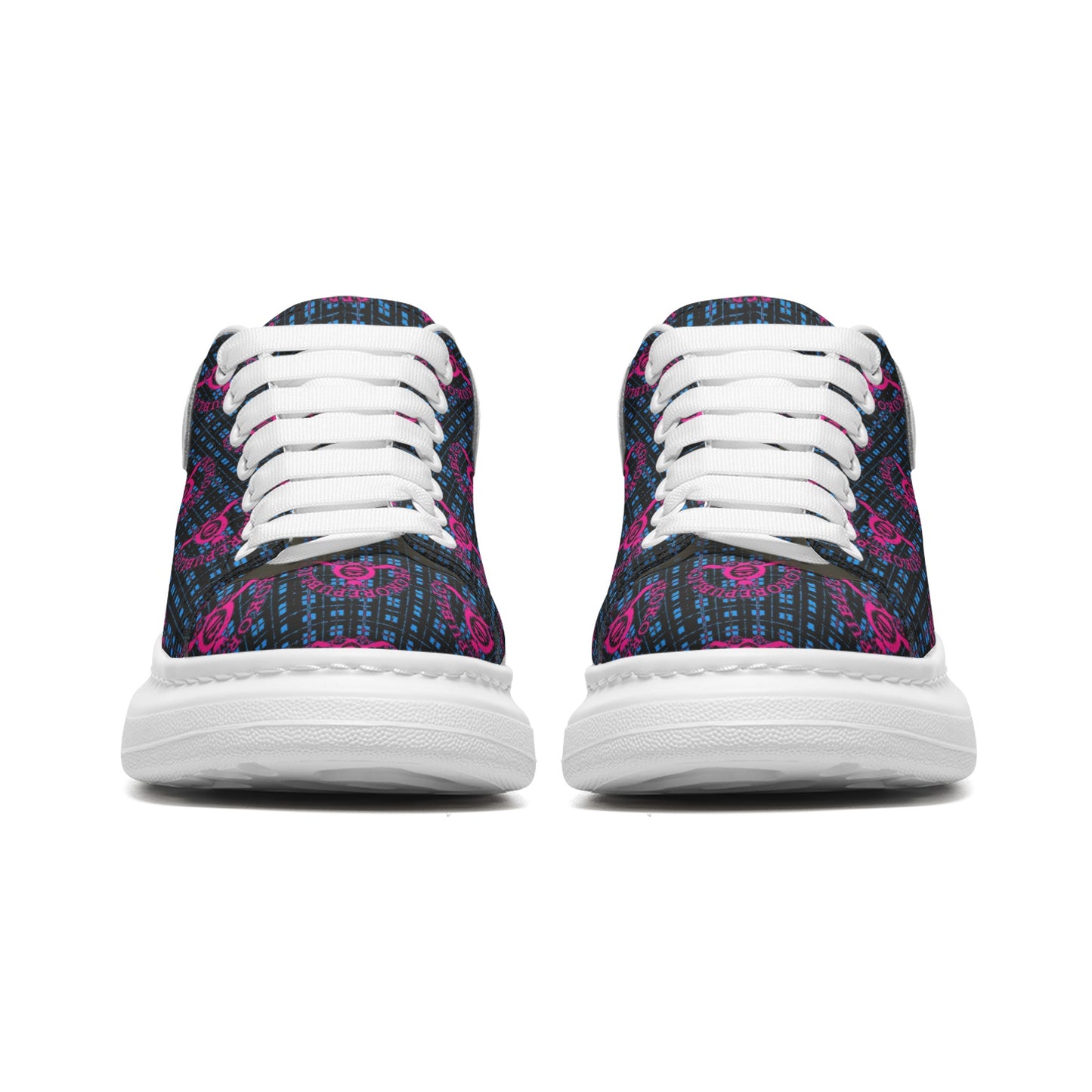 kokorepublic Unisex Non Slip Lace Up Faux Leather Sneakers