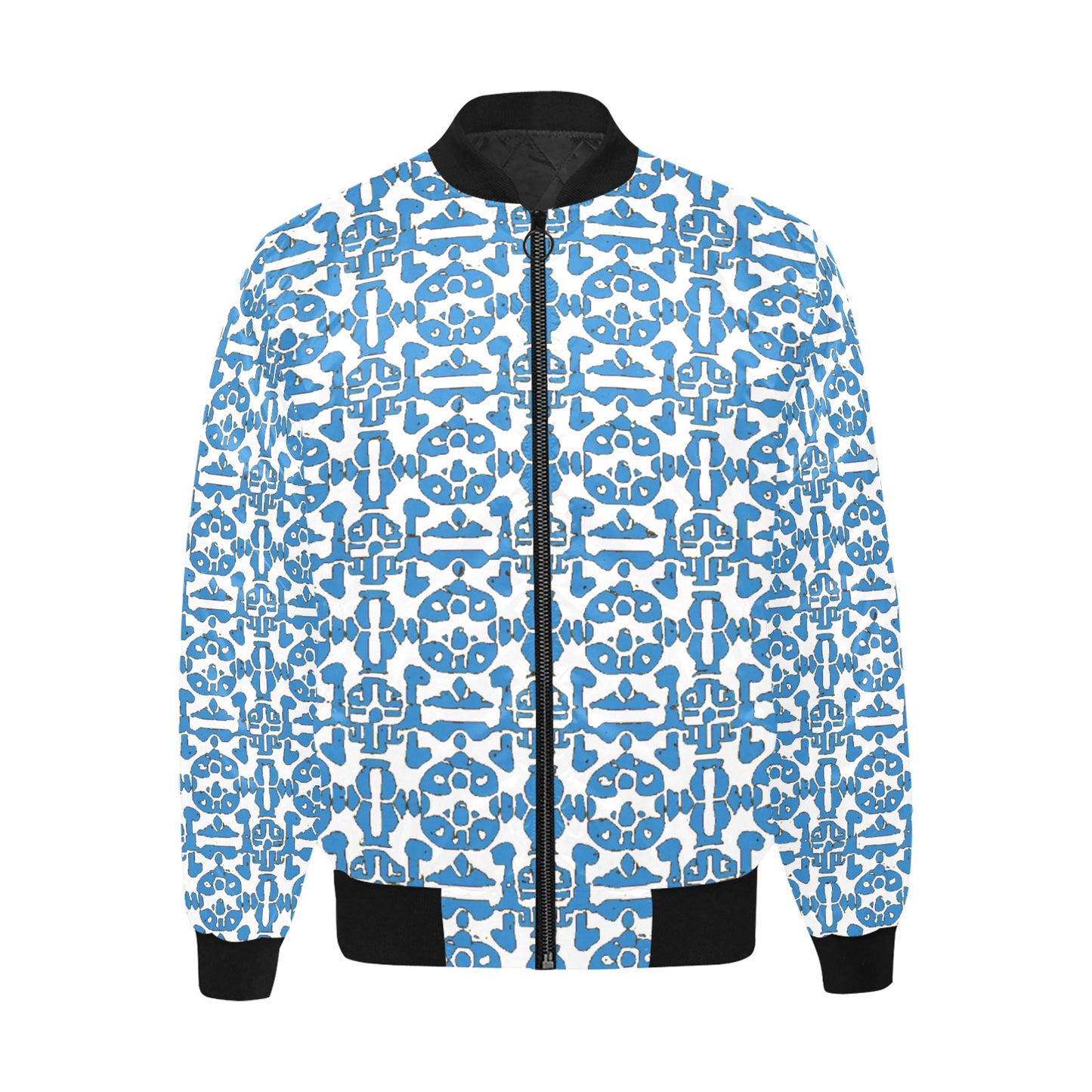 Kokorepublic Men's All Over Print Quilted Bomber Jacket(Model H33)