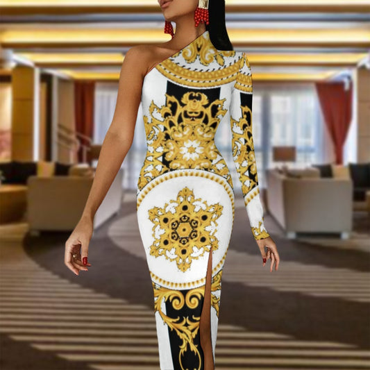 Half Sleeve Slit Dress