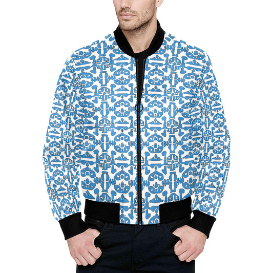 Kokorepublic Men's All Over Print Quilted Bomber Jacket(Model H33)
