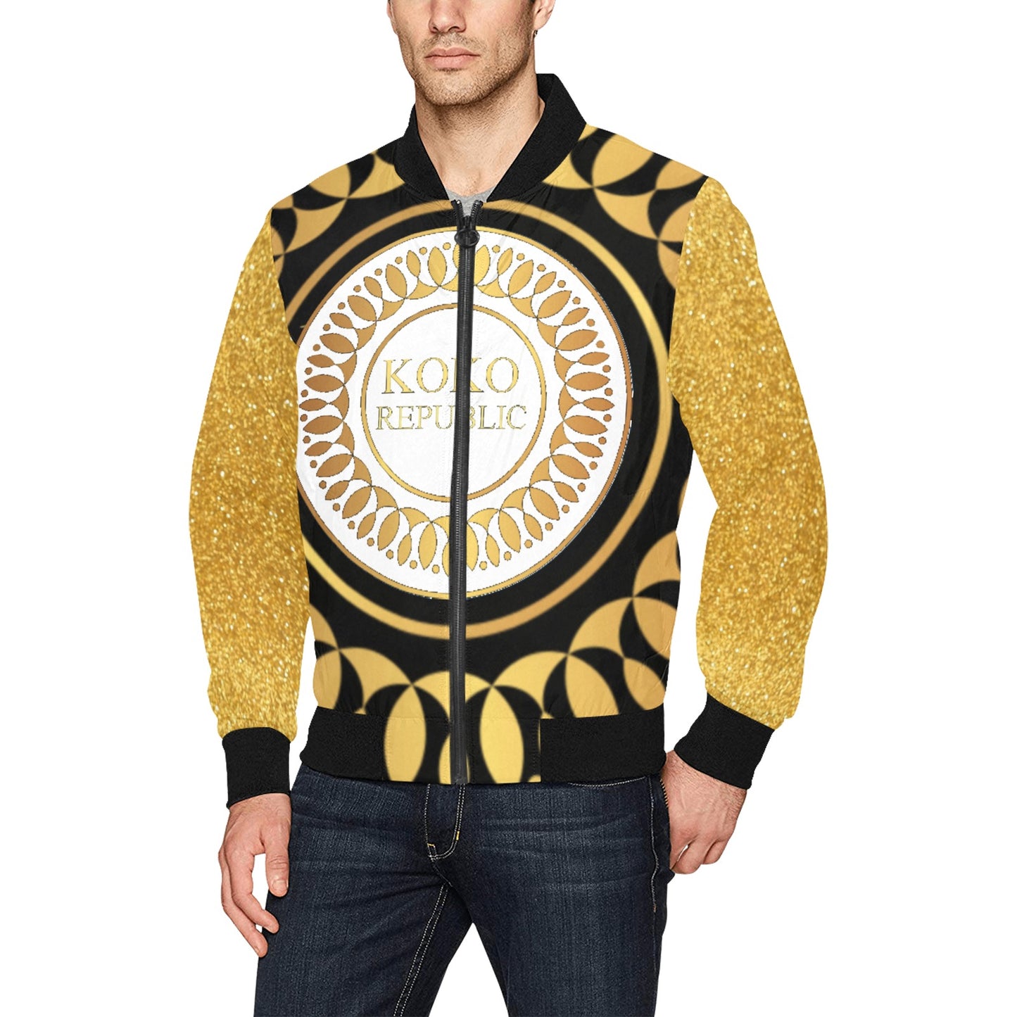 kokorepublic Men's All Over Print Bomber Jacket (Model H31)