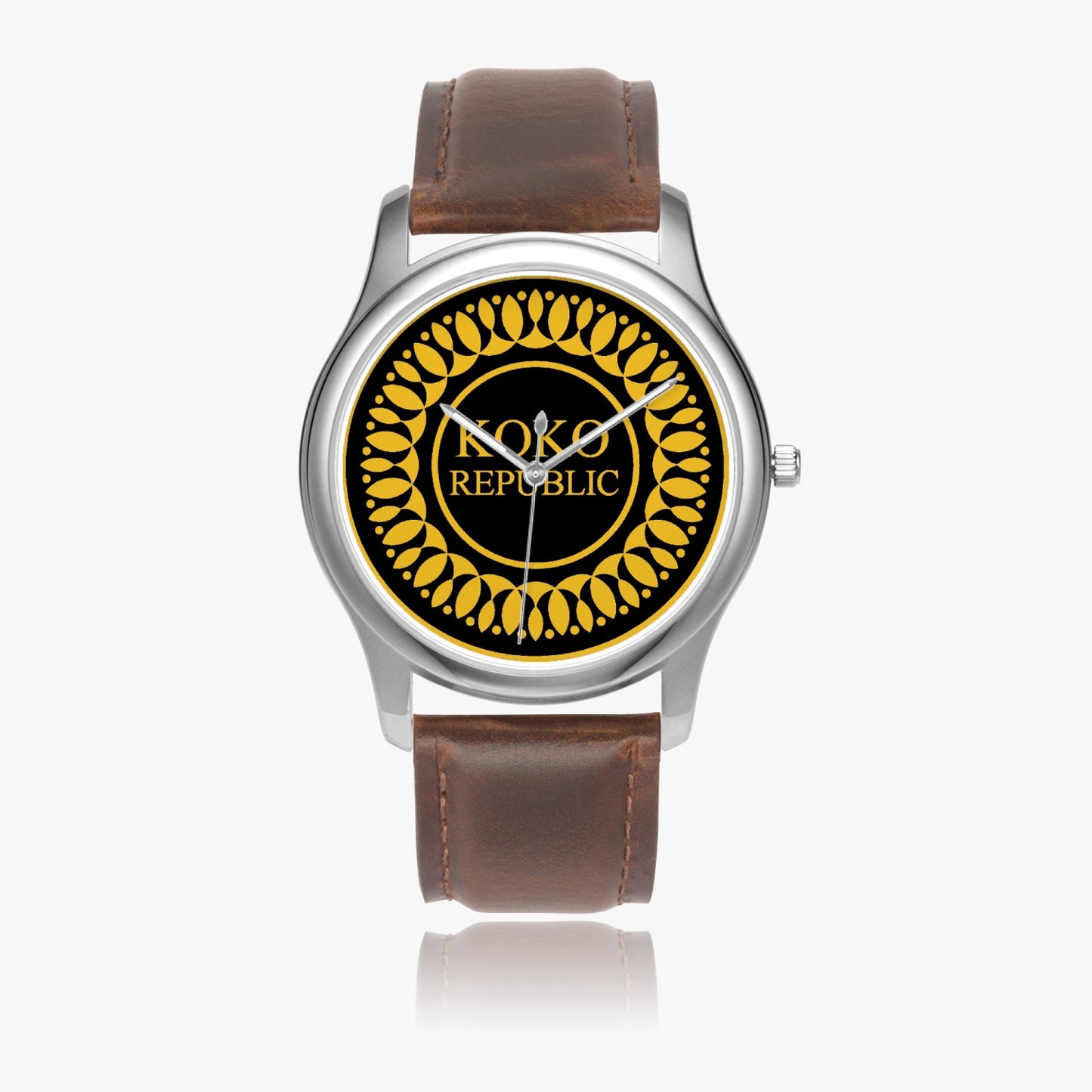 kokorepublic 152. Stylish Leather Strap Classic Quartz Watch (Silver)
