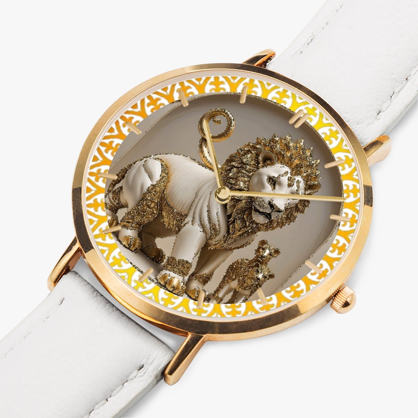164. Hot Selling Ultra-Thin Leather Strap Quartz Watch (Rose Gold With Indicators)