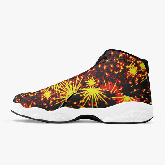 244. AJ13 High-Top Leather Basketball Sneakers - Black