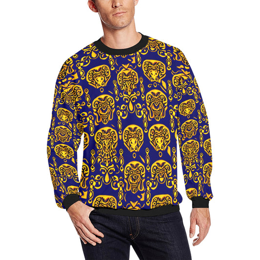 kokorepublic Men's All Over Print Fuzzy Sweatshirt (Model H18)