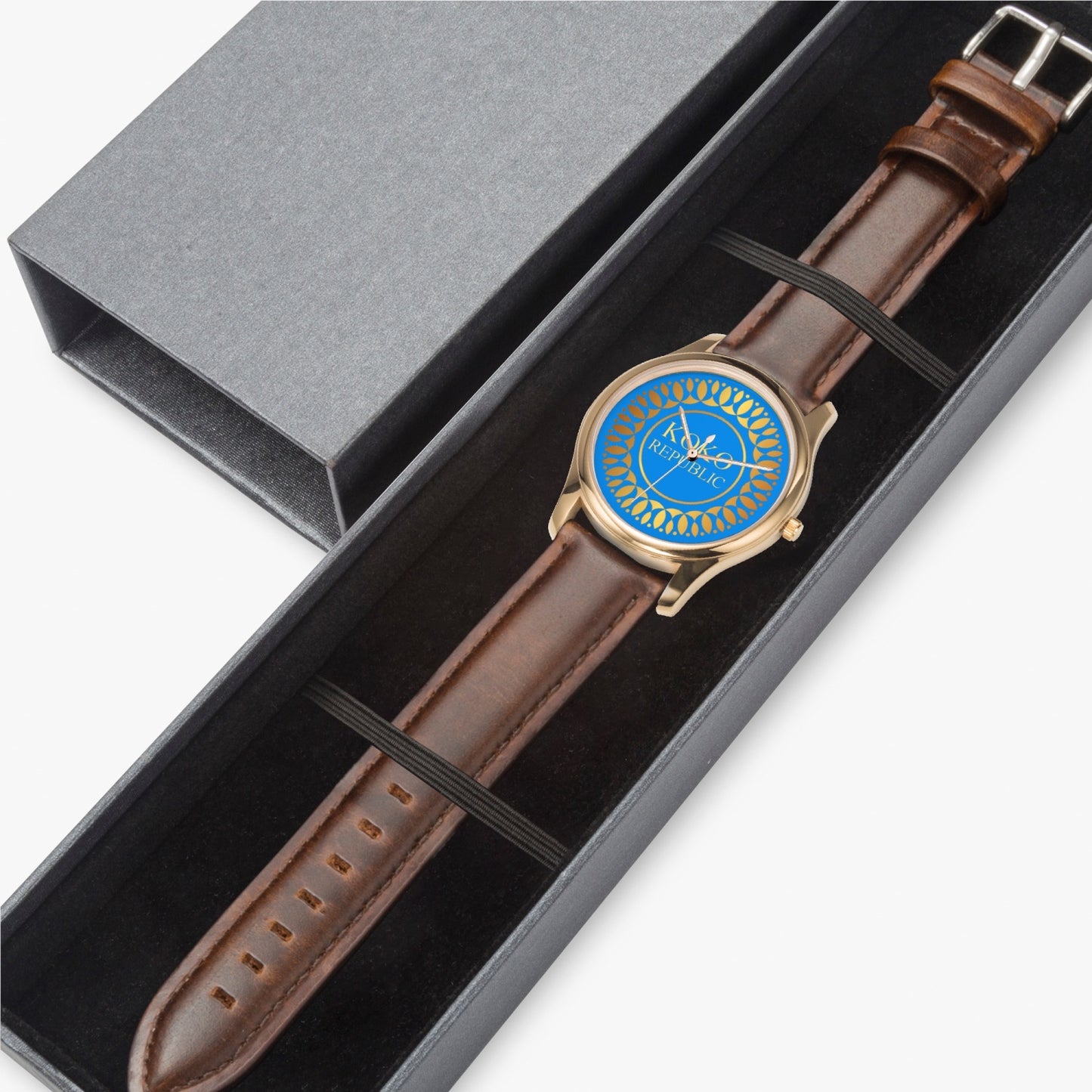 kokorepublic 150. Stylish Leather Strap Classic Quartz Watch (Gold)