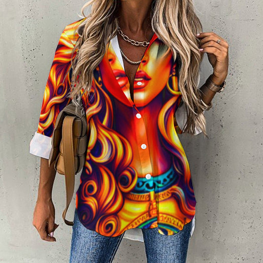Cropped hem shirt