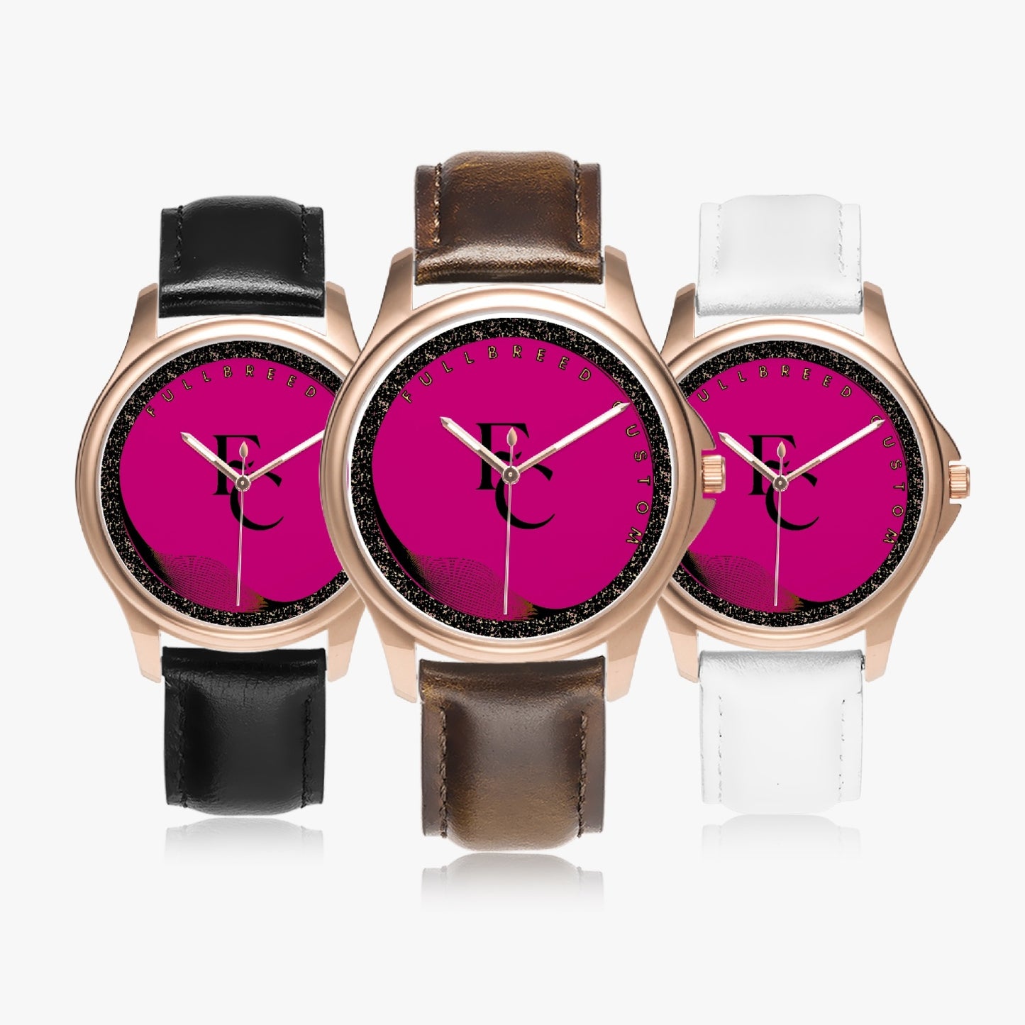 Fullbreed Collection148. Stylish Classic Leather Strap Quartz Watch (Rose Gold)