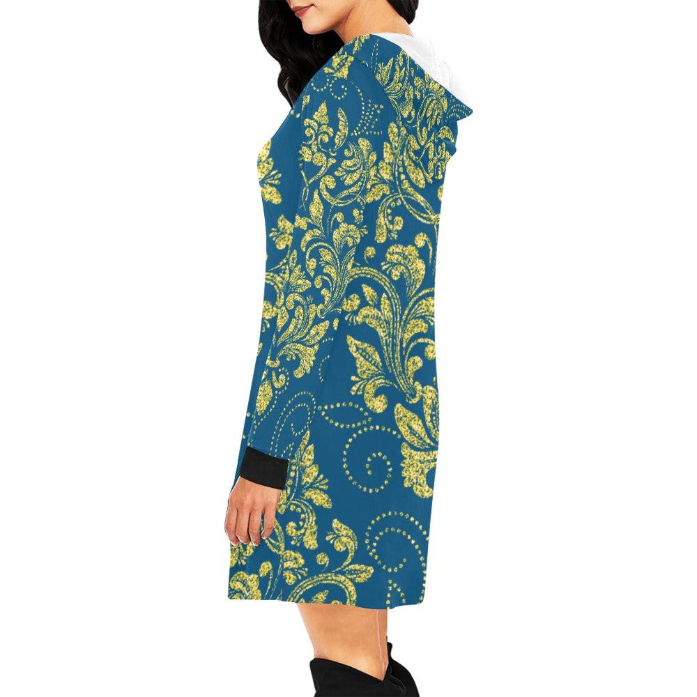 Kokorepublic Women's All Over Print Hoodie Mini Dress (H27)
