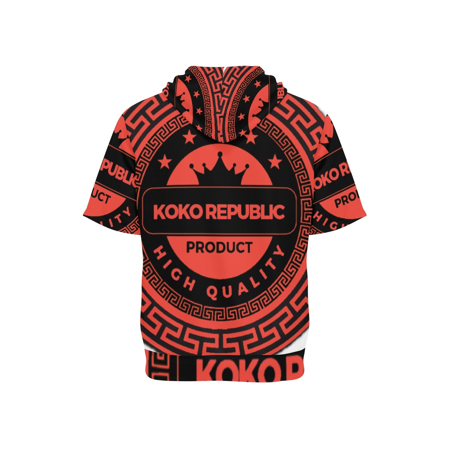 kokorepublic Men's Short Sleeve Fleece Hoodie (H54)