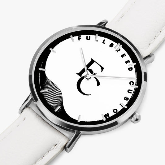 kokorepublic 165. Hot Selling Ultra-Thin Leather Strap Quartz Watch (Silver With Indicators)