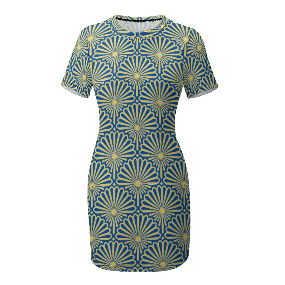 kokorepublic White Crew Neck Short Sleeve Dress