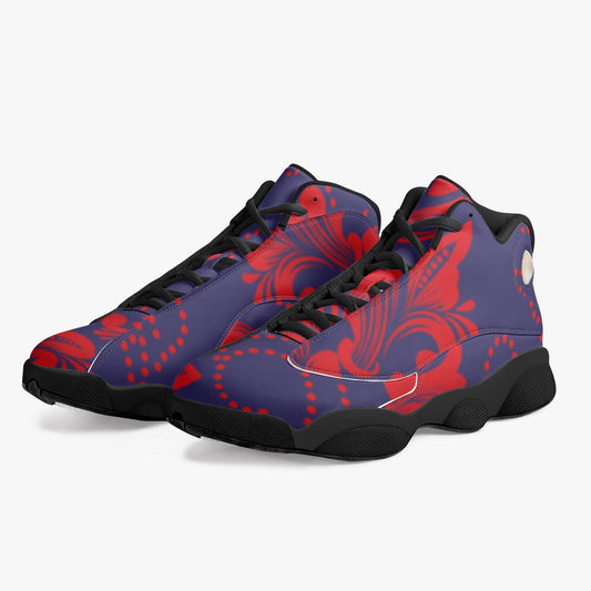 326. Black Sole High-Top Leather Basketball Sneakers
