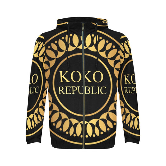 Men's All Over Print Full Zip Hoodie (Model H14)