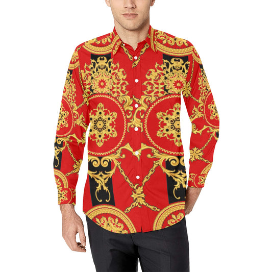 Men's All Over Print Long Sleeve Shirt(Model T61)