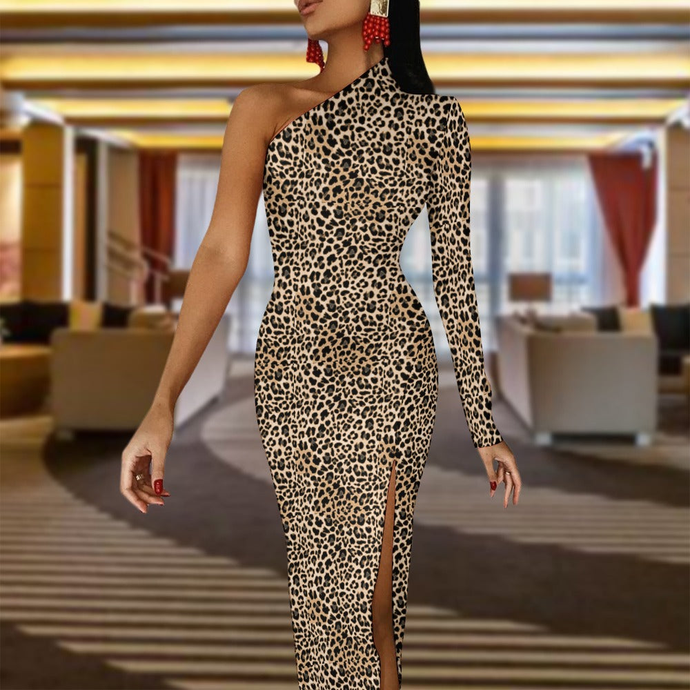 Half Sleeve Slit Dress