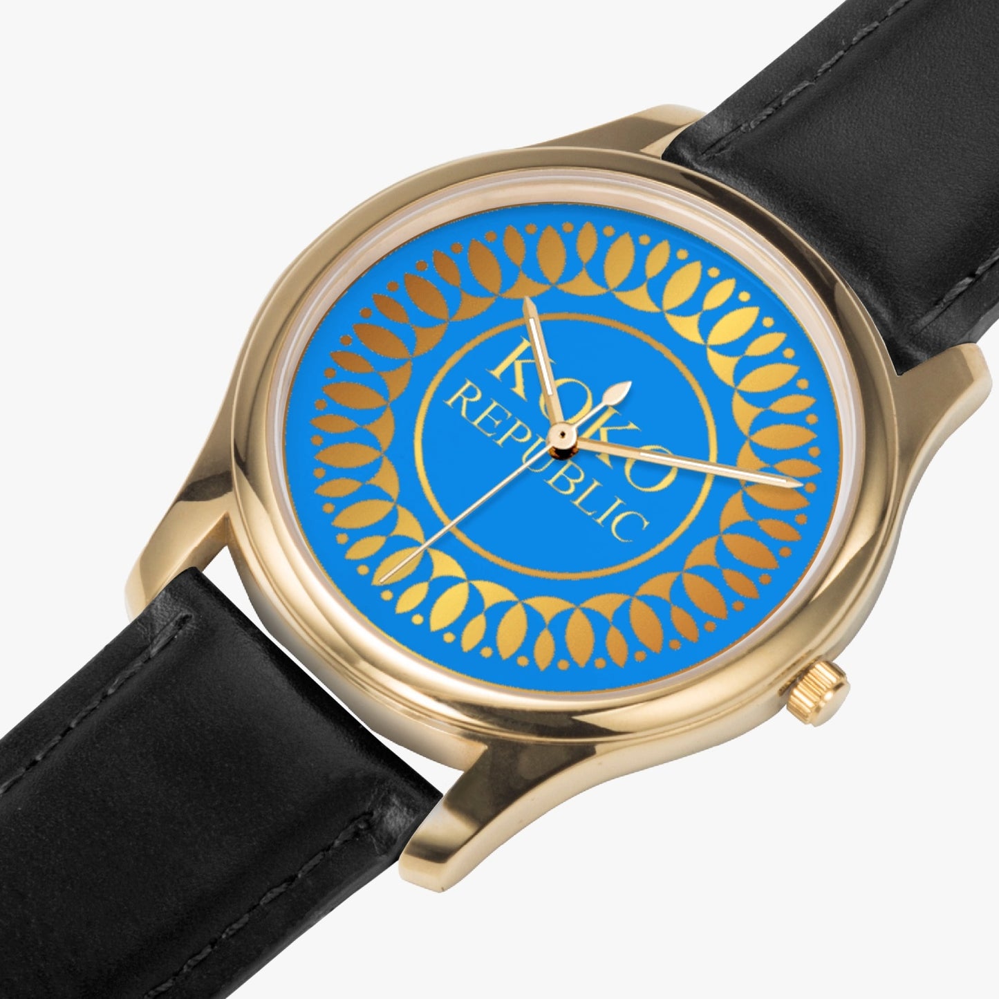 kokorepublic 150. Stylish Leather Strap Classic Quartz Watch (Gold)
