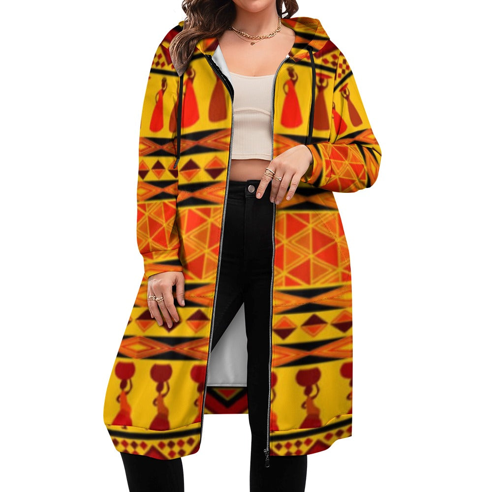 Kokorepublic Women's full print long Hoodie
