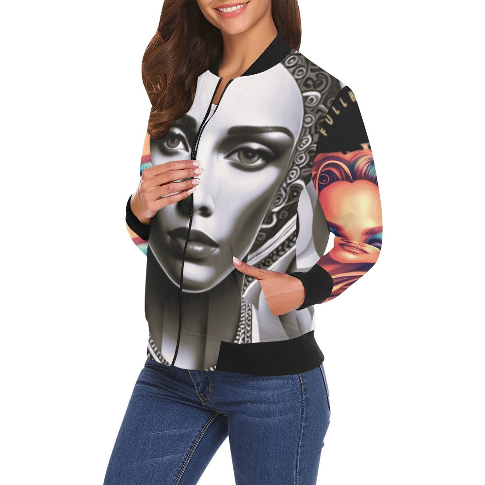 kokorepublic Print Bomber Jacket for Women ( H19)