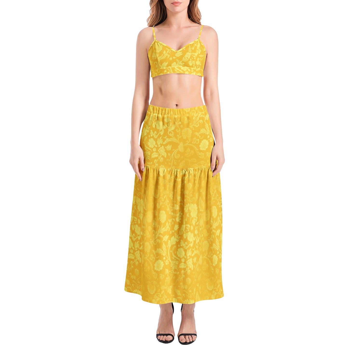 Fullbreedcustom Bralette Top and High Slit Thigh Skirt Set