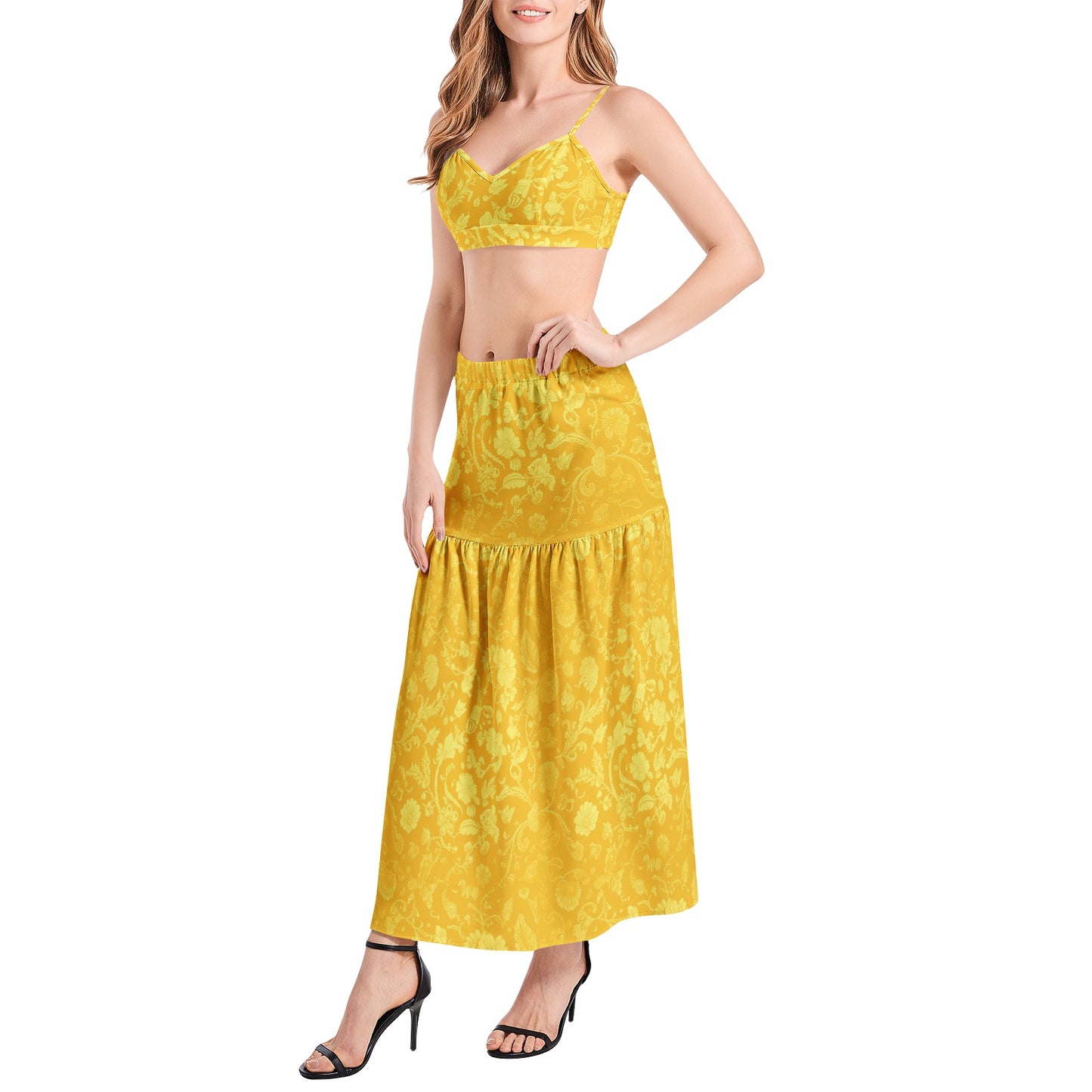 Fullbreedcustom Bralette Top and High Slit Thigh Skirt Set