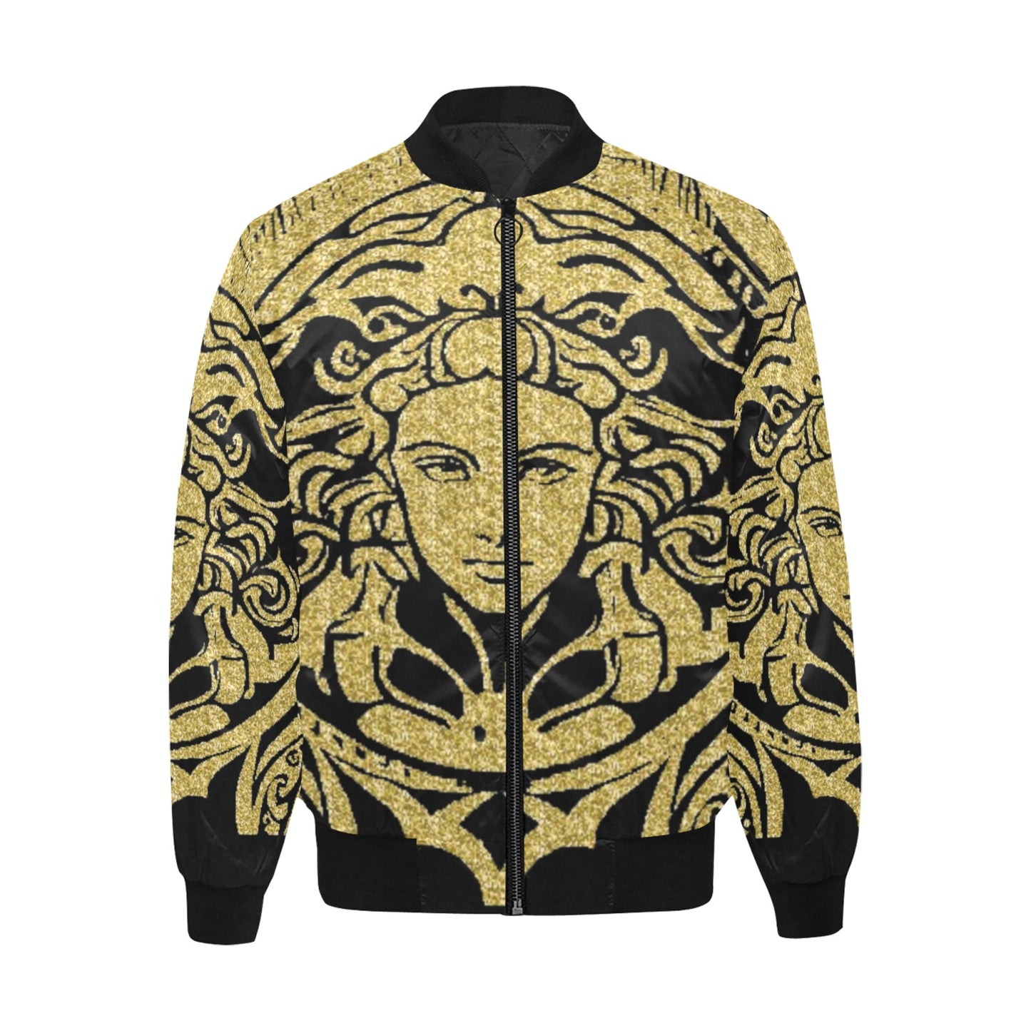 kokorepublic Men's All Over Print Quilted Bomber Jacket(Model H33)