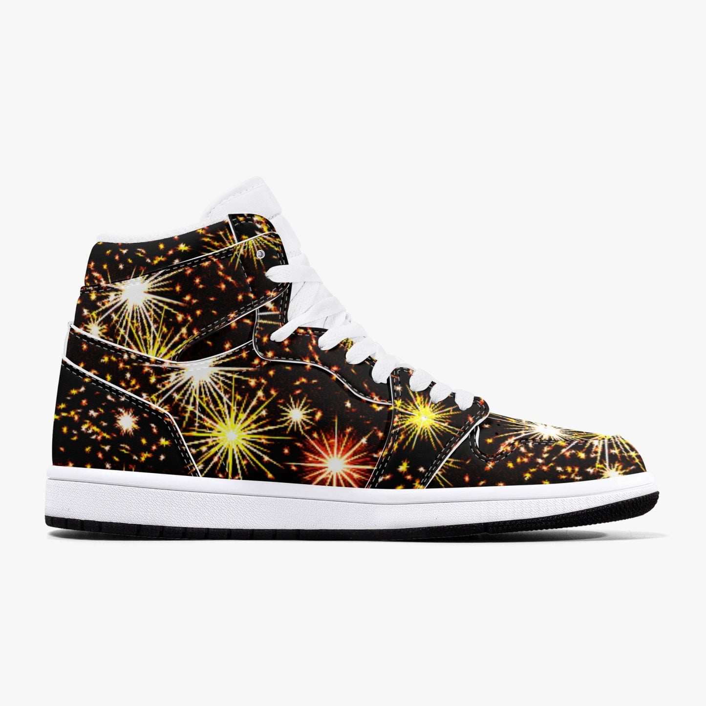 352. AJ1 Black High-Top Leather Sneakers