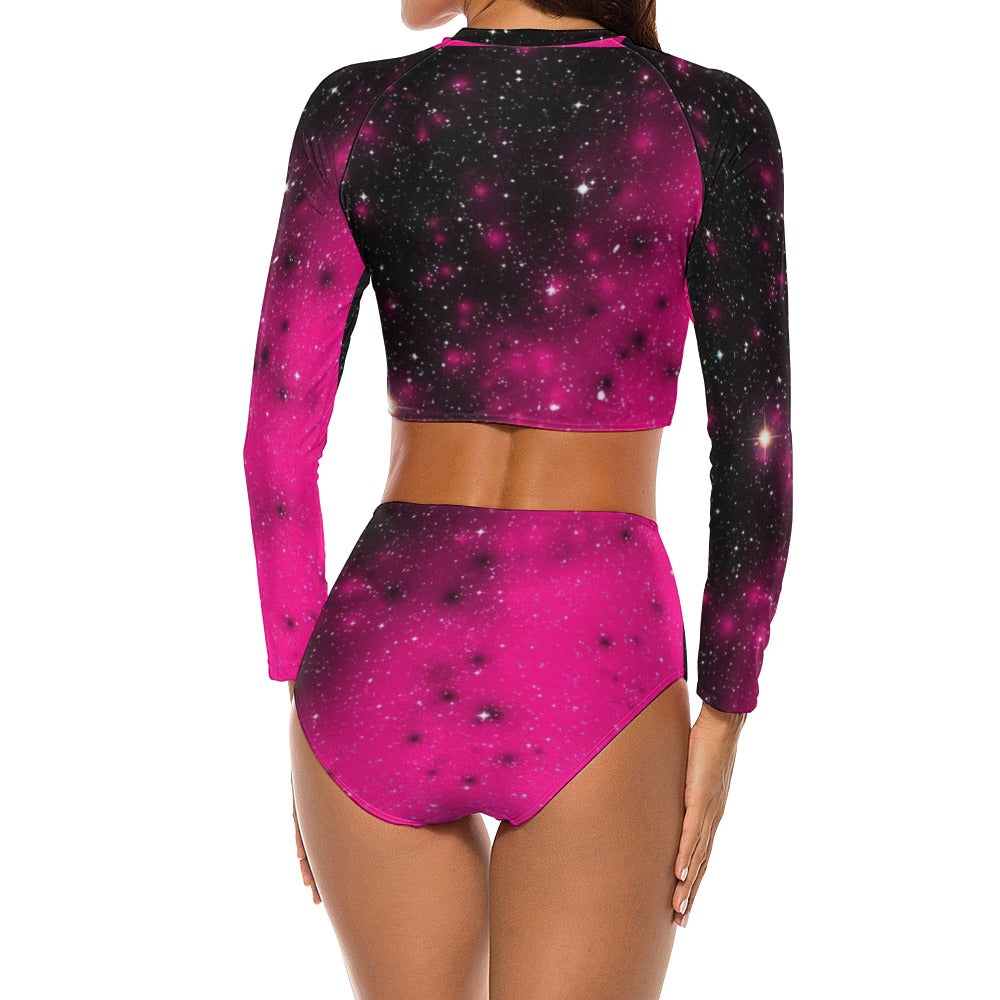 kokorepublic Long Sleeve Crew Neck Ladies Bikini Swimsuit